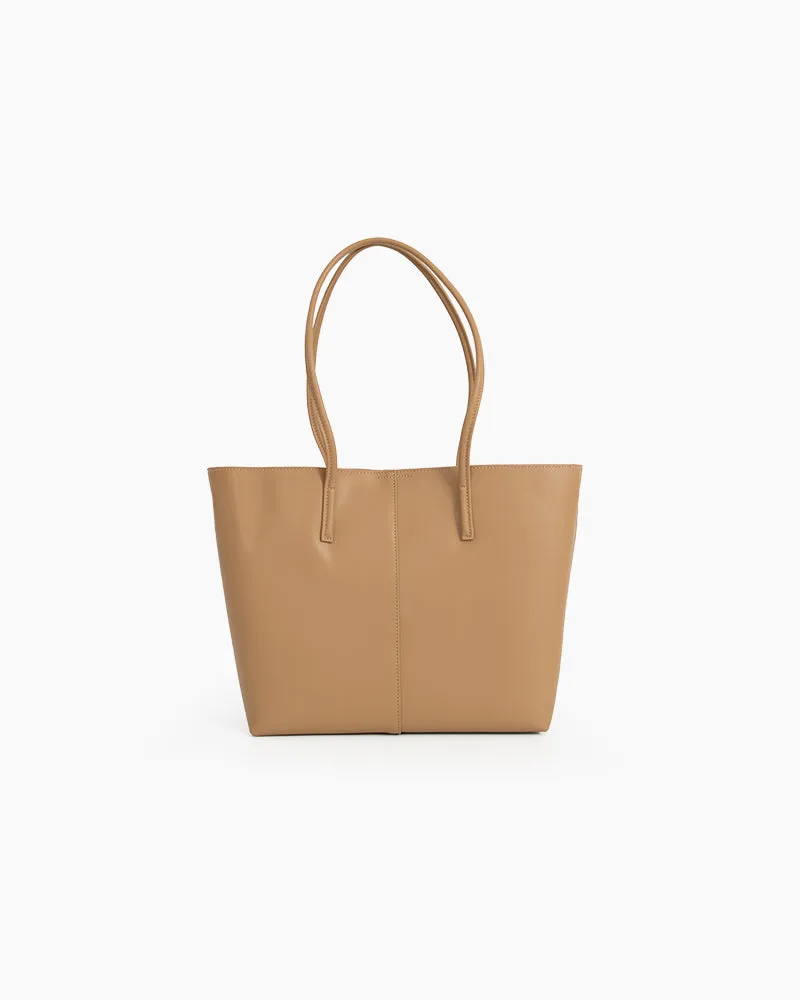Genuine Leather Compartment Handbag Shopper Tote
