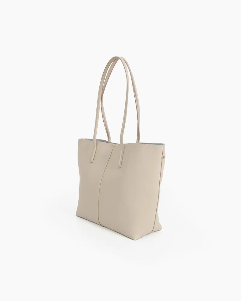 Genuine Leather Compartment Handbag Shopper Tote
