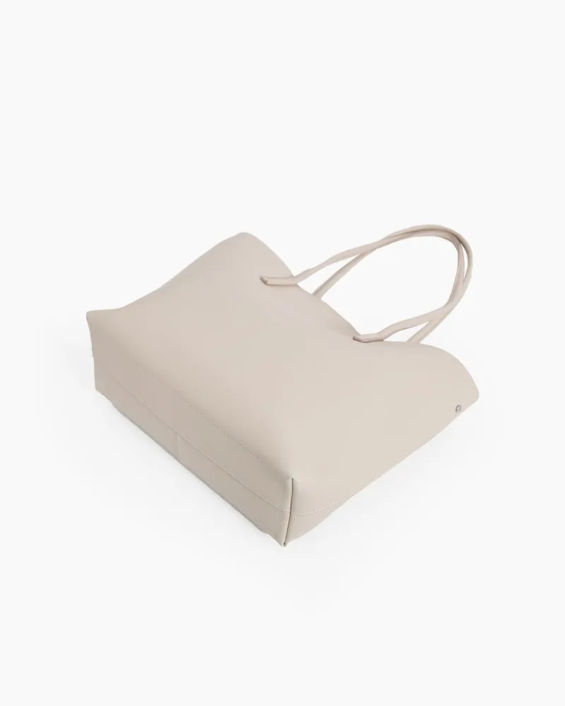 Genuine Leather Compartment Handbag Shopper Tote
