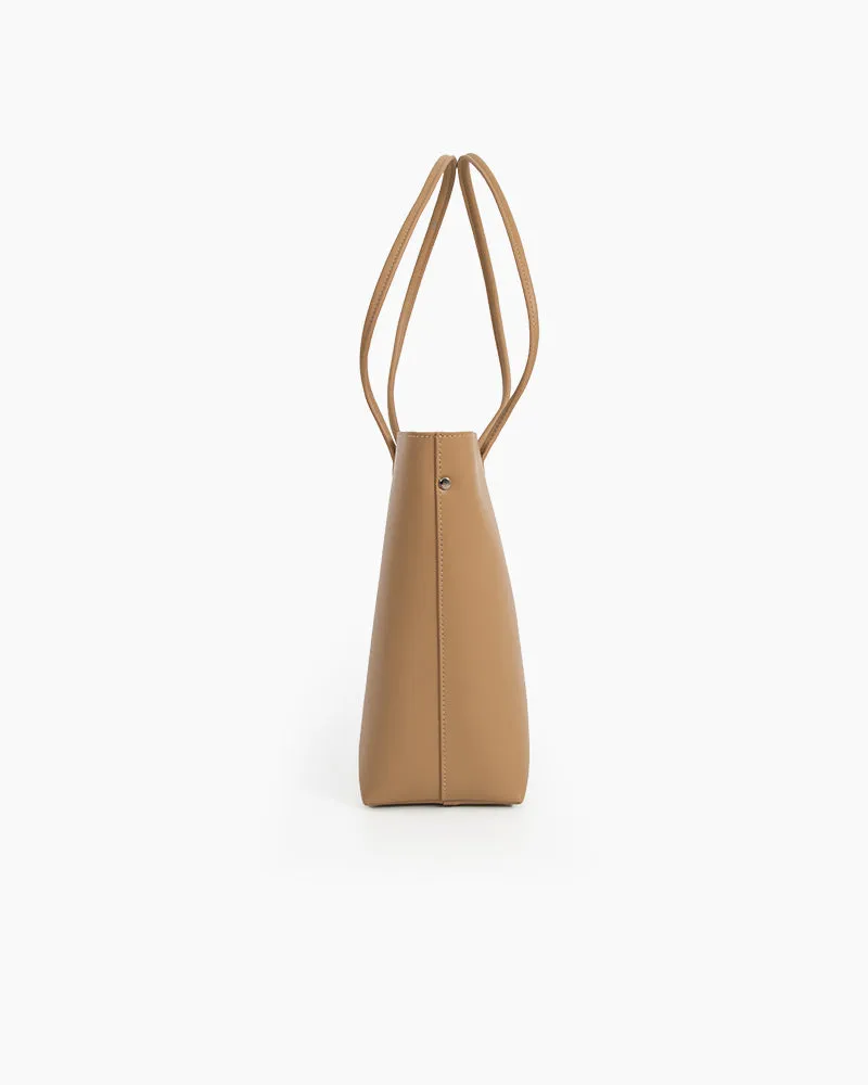 Genuine Leather Compartment Handbag Shopper Tote