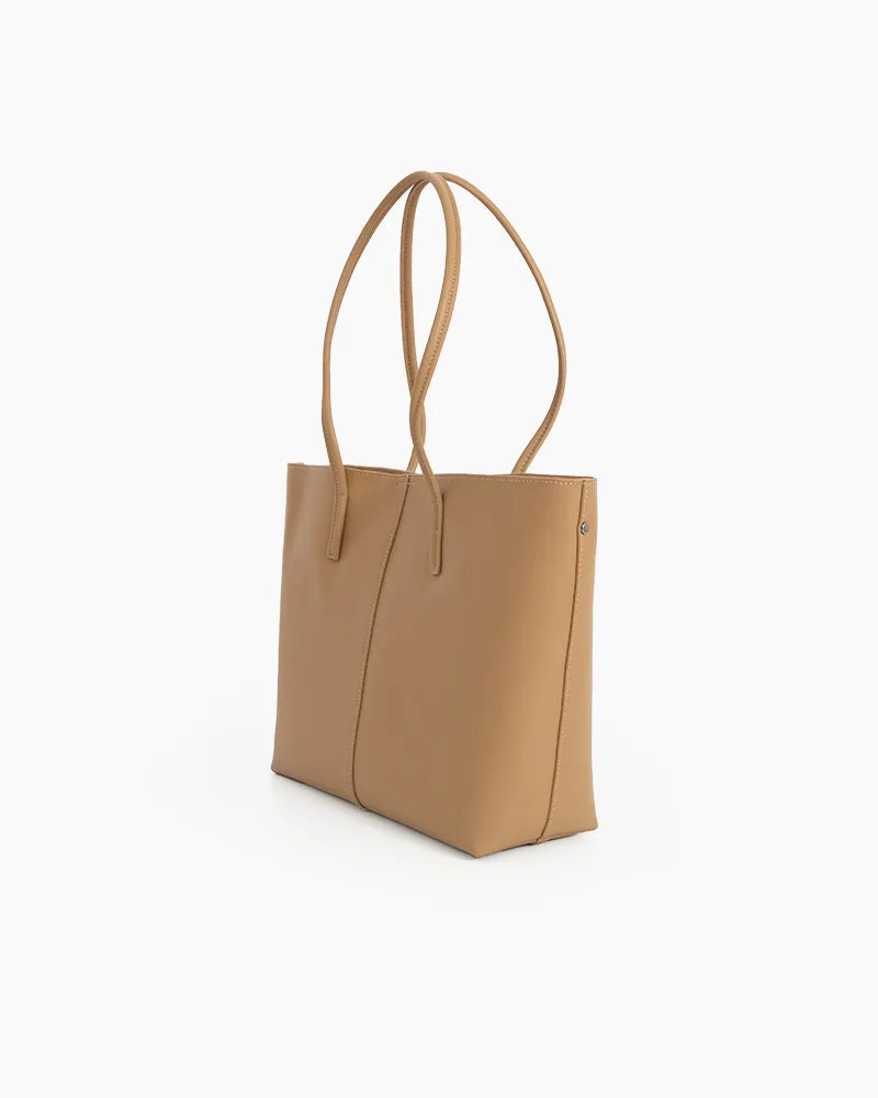 Genuine Leather Compartment Handbag Shopper Tote