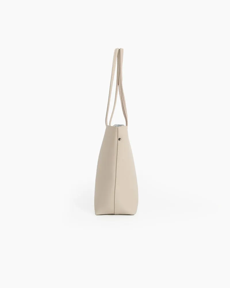 Genuine Leather Compartment Handbag Shopper Tote
