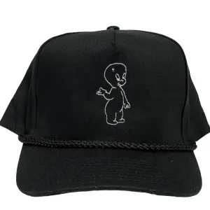 Ghost on Vintage Custom Embroidered Black SnapBack Hat Cap with Rope