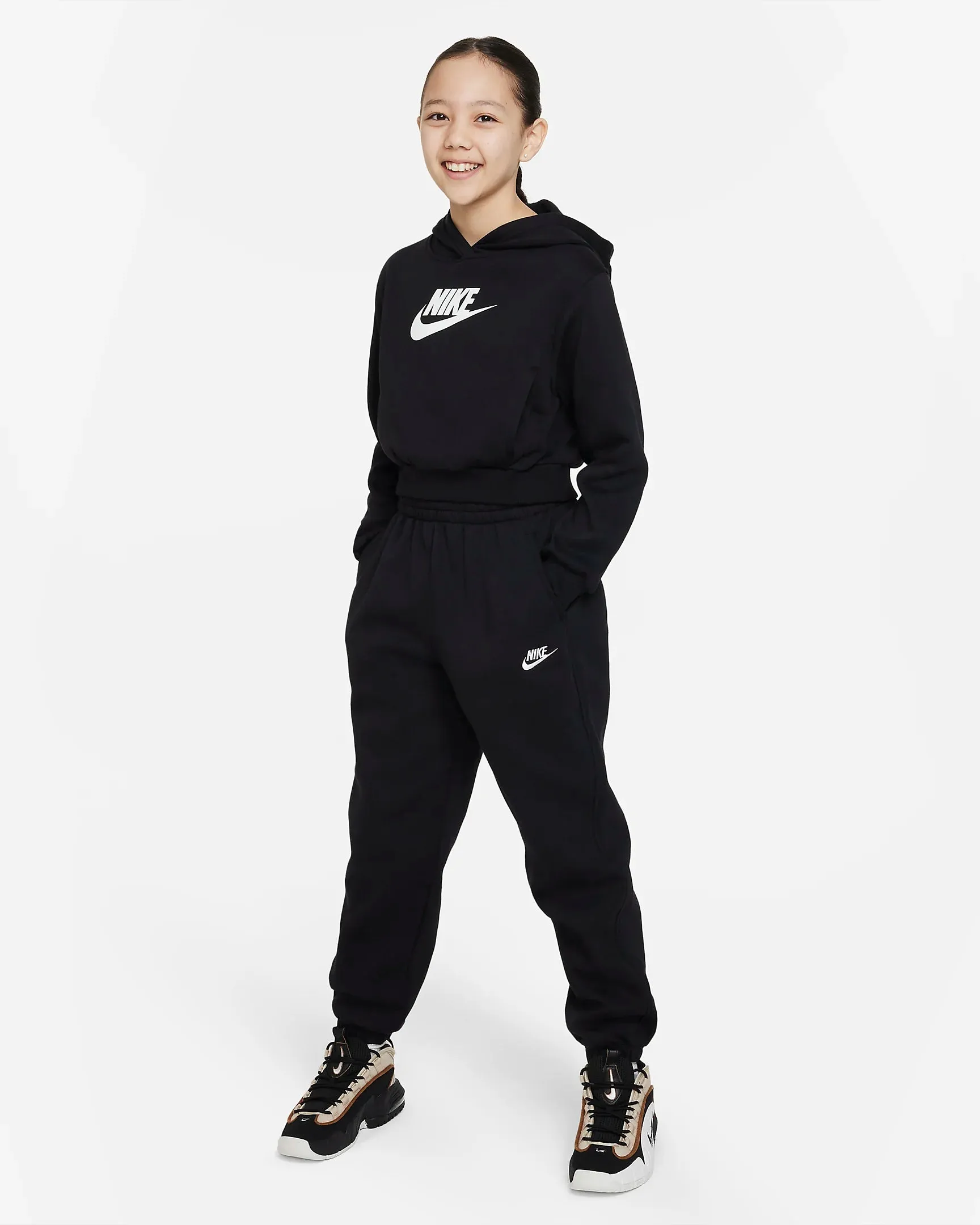 Girl's Sportswear Club Fleece Older Crop Hoodie