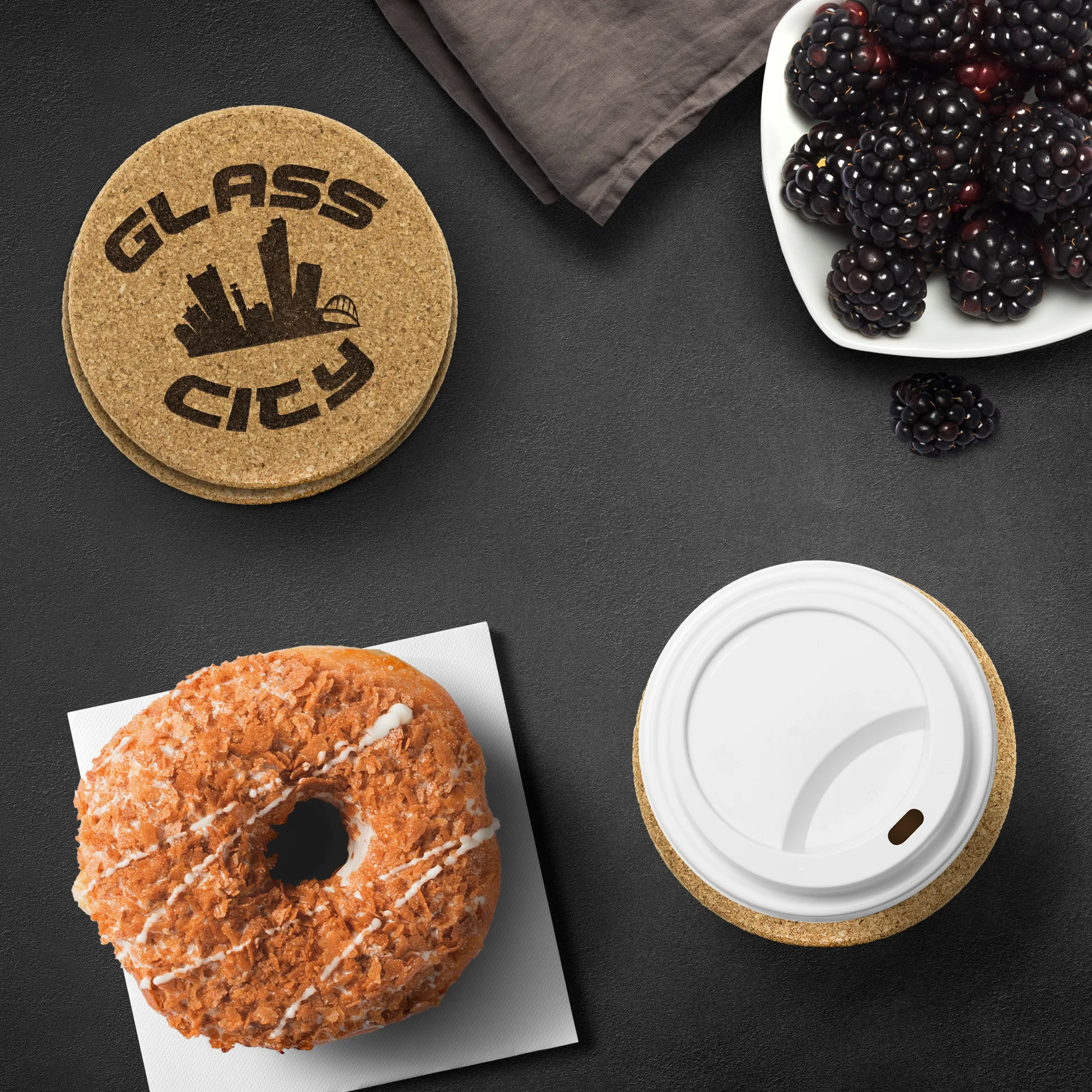 Glass City - Cork Coaster Set