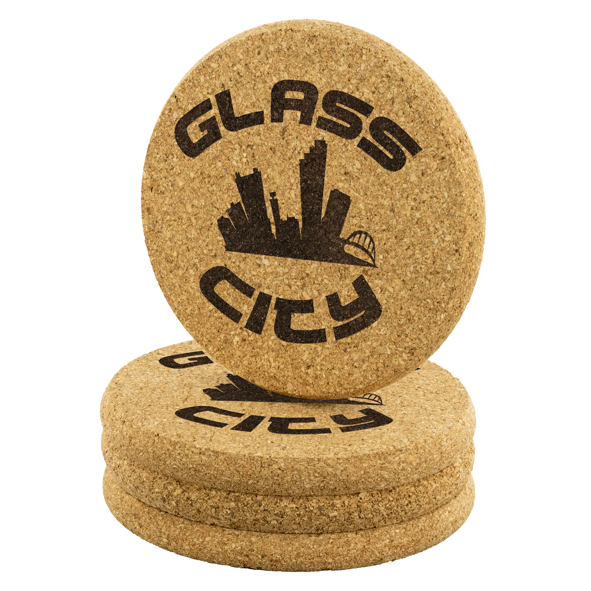 Glass City - Cork Coaster Set