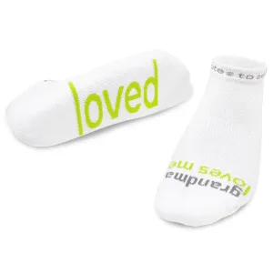 grandma loves me - loved™ white low-cut socks