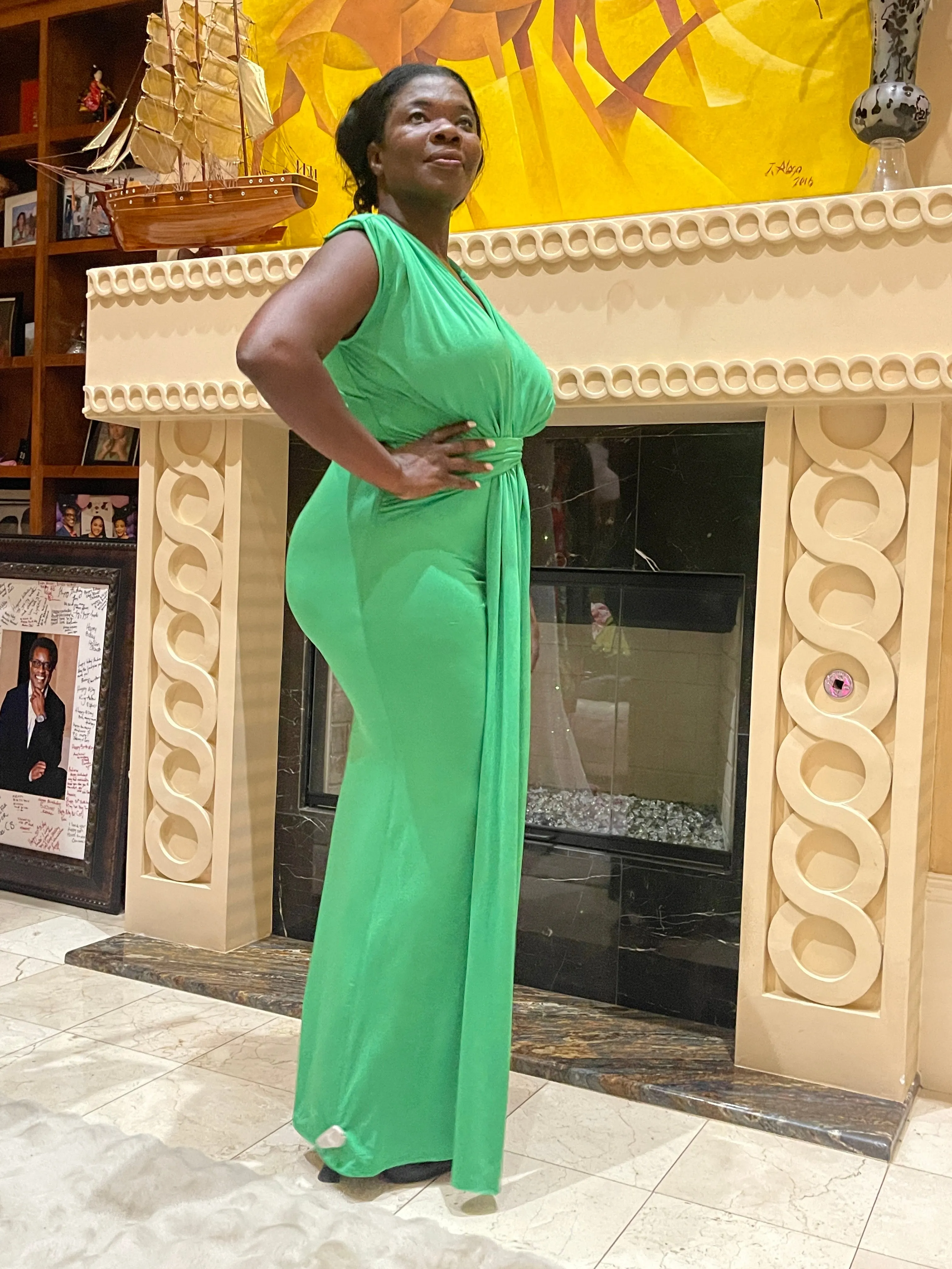 Green Sleeveless Maxi Dress