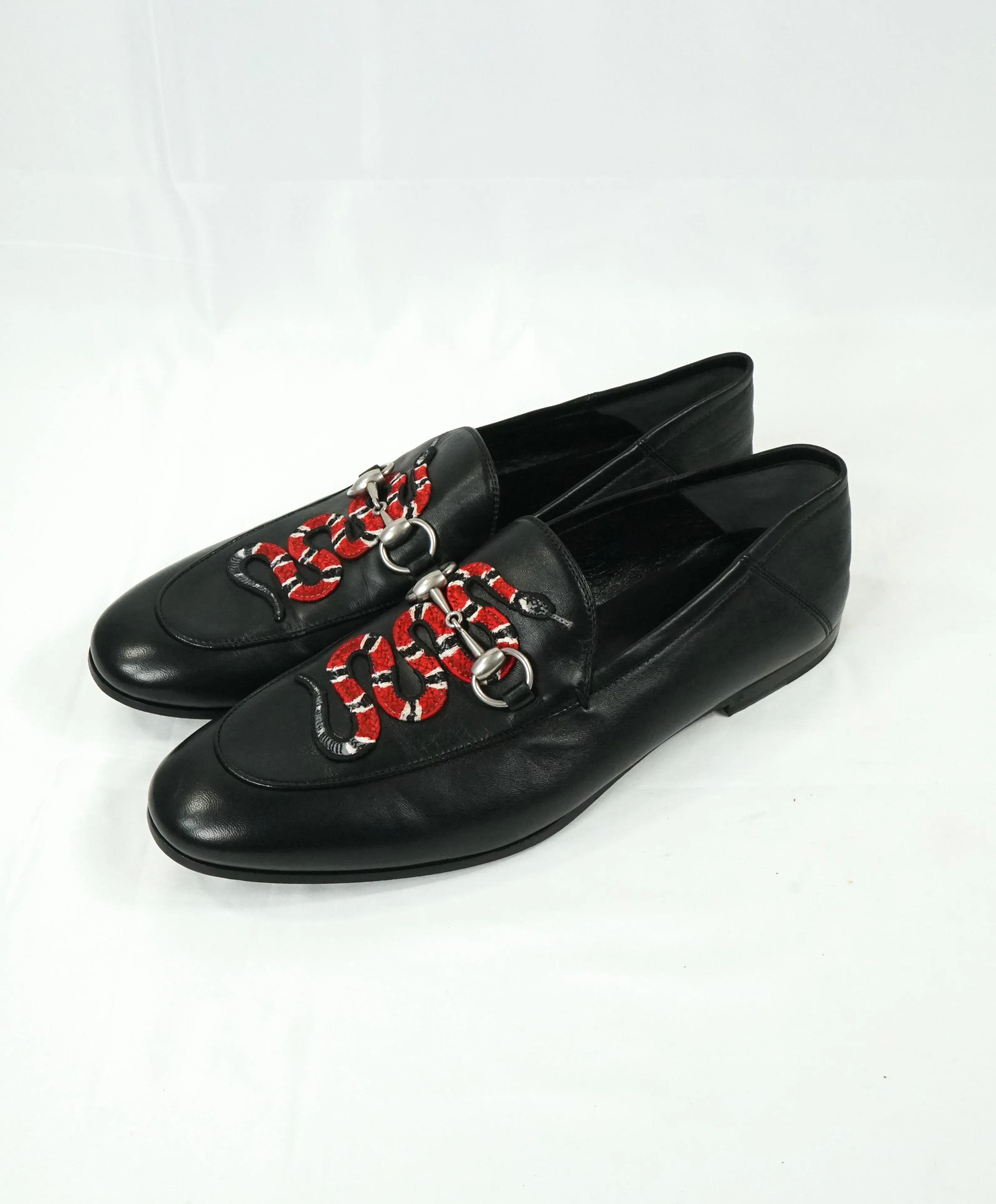GUCCI -"Brixton" King Snake Horse-Bit Loafers Convertible Back Gold/Black - 10 US