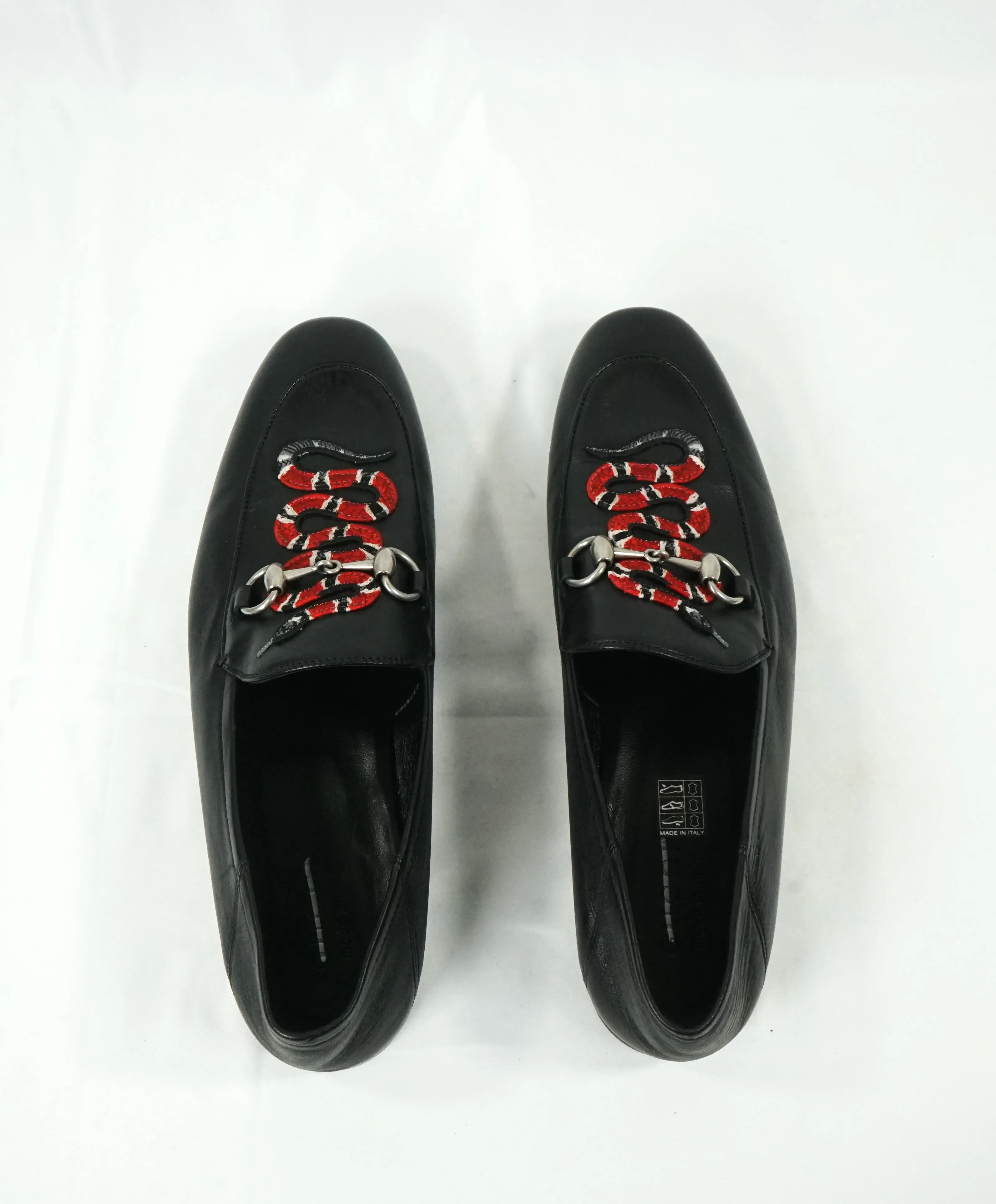 GUCCI -"Brixton" King Snake Horse-Bit Loafers Convertible Back Gold/Black - 10 US