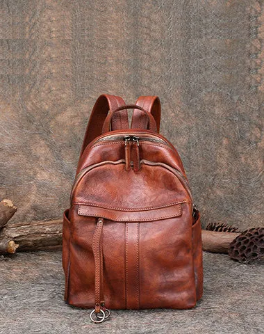 Handmade Black Gray Leather Backpack Bag Womens Best School Rucksack Ladies Leather Backpack Purses