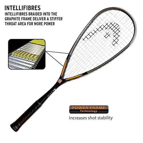 HEAD I.110 Aluminum Squash Racquet (Black-Grey)