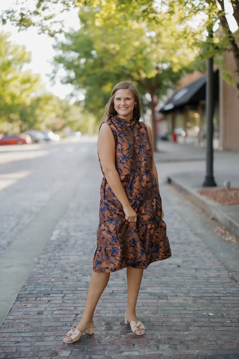 Heather Tiered Sleeveless Midi Dress