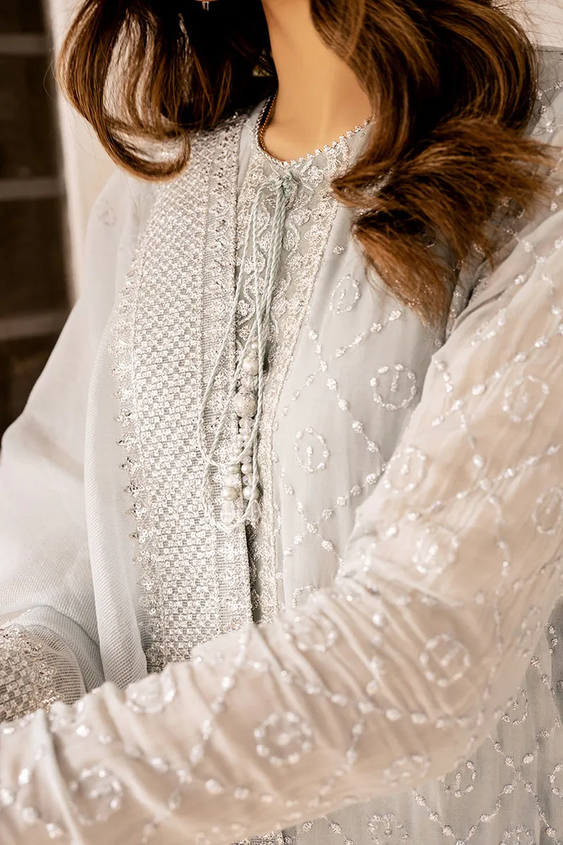 Heavily Embellished Sky Blue Pakistani Salwar Kameez Party Wear