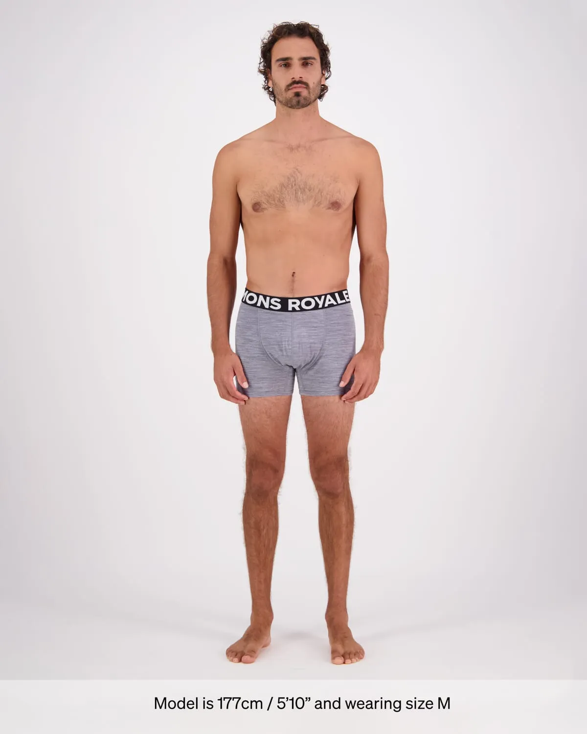 Hold 'em Shorty Merino Boxer - Grey Heather