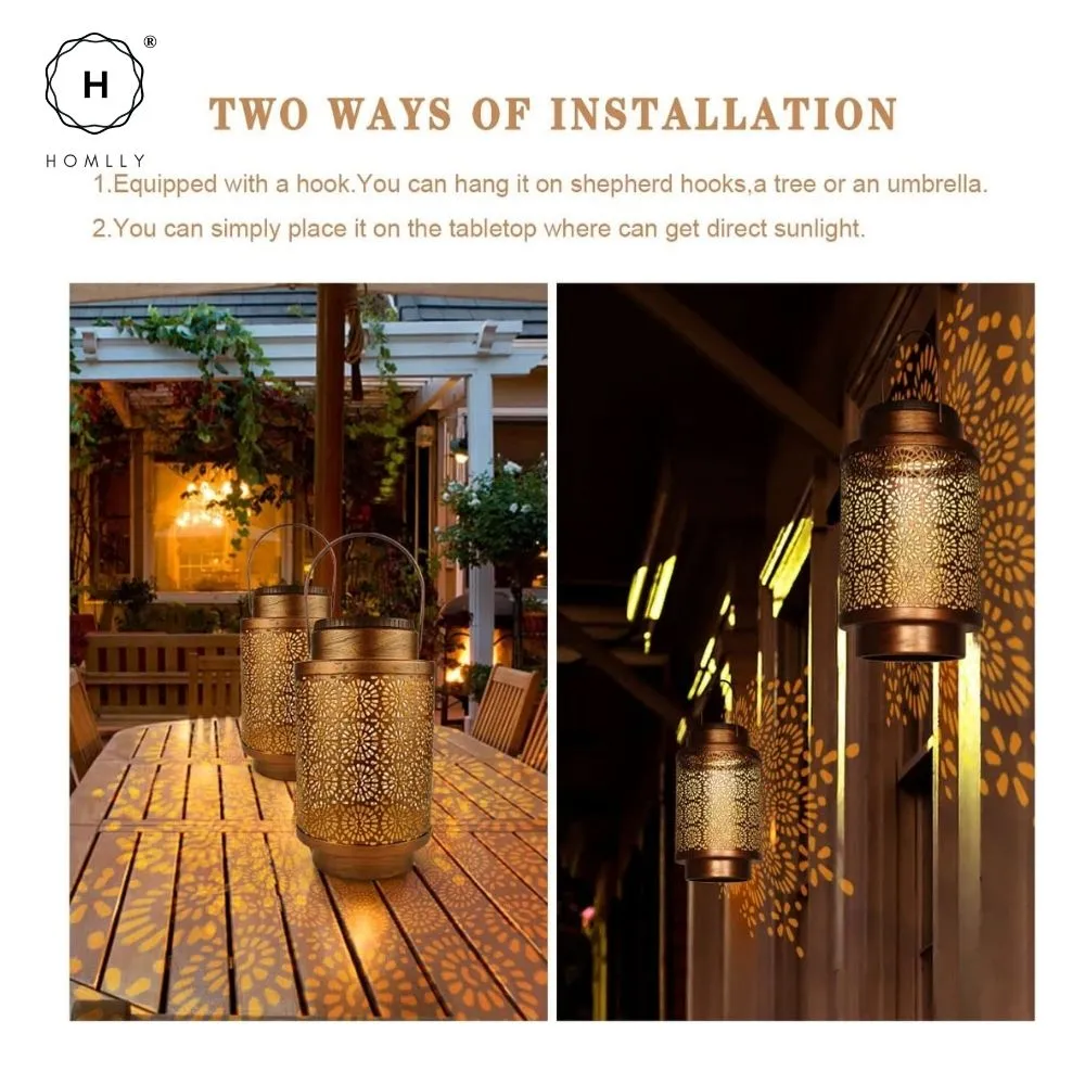 Homlly Solar Outdoor Waterproof Lantern Lamp