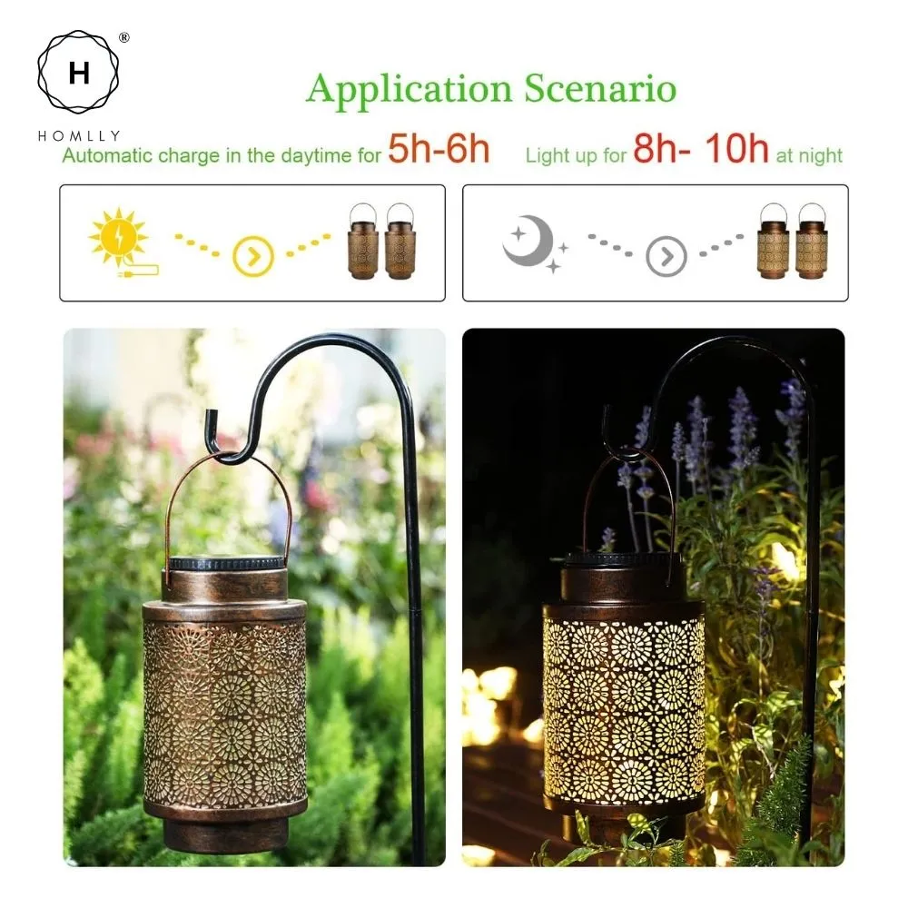 Homlly Solar Outdoor Waterproof Lantern Lamp