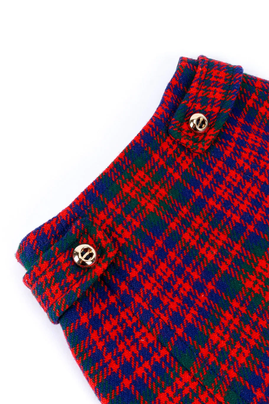 Houndstooth Plaid Mini Skirt