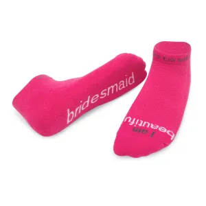 I am beautiful - bridesmaid bright pink low-cut socks