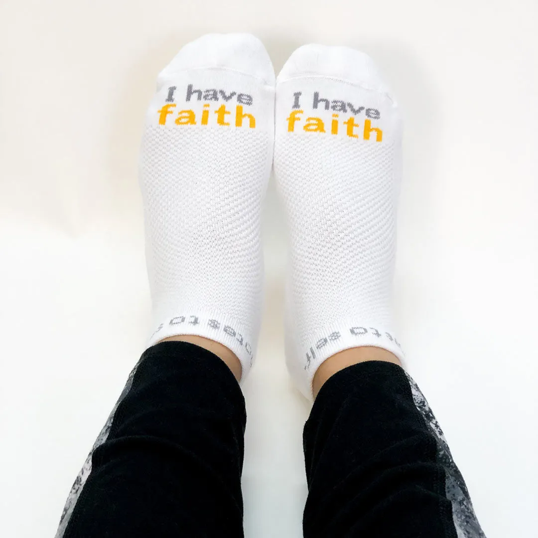 I have faith™ white low-cut socks