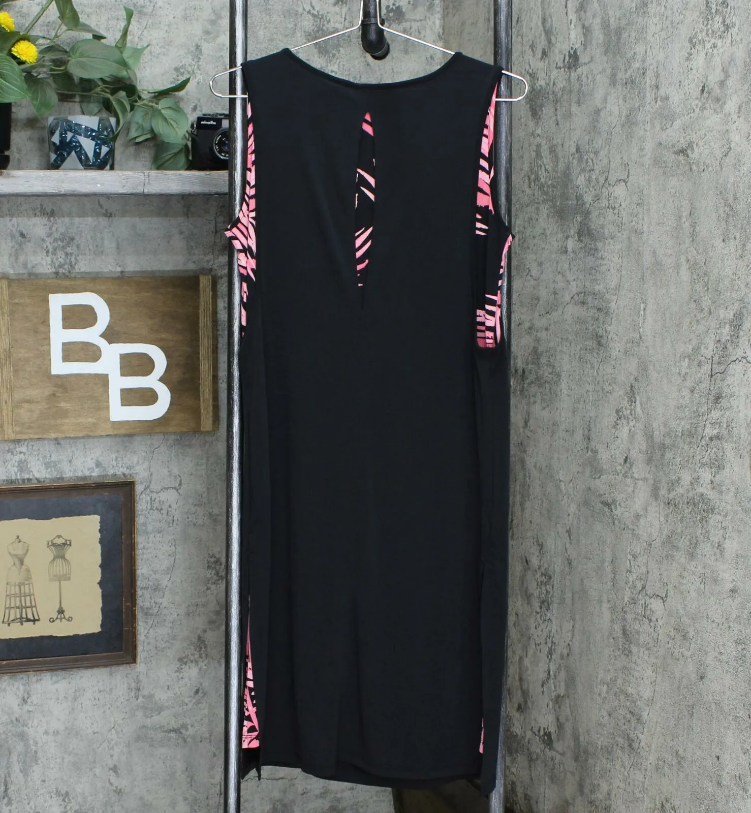 IMAN Women's Boho Chic Sleeveless Layered Knit Midi Dress