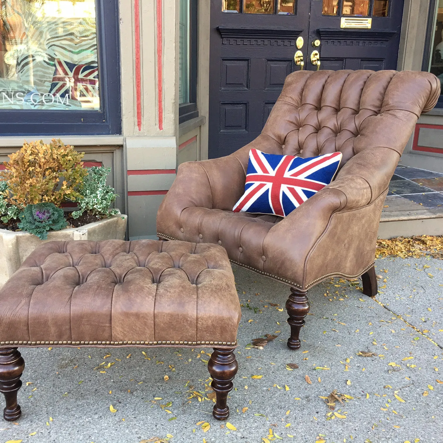 Irving Leather Ottoman