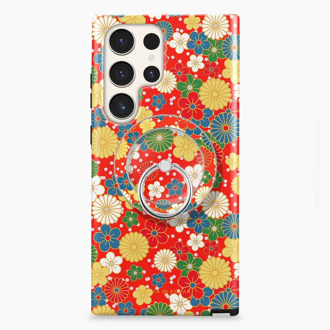 Japan Blossoms - Silver MagSafe Phone Grip and Ring Holder Stand