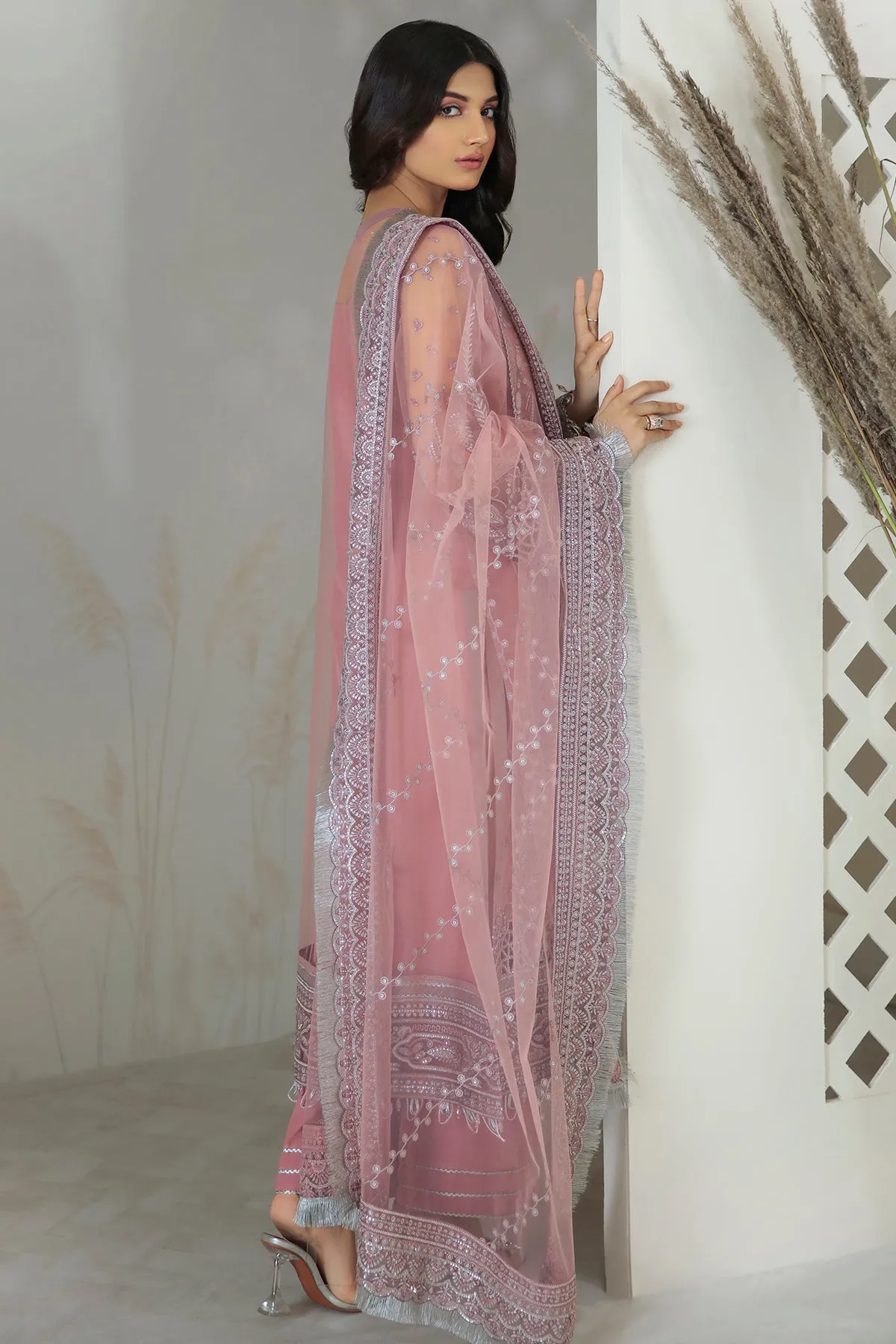 Jazmin Embroidered Chiffon 2022 | FUSION OF DELUXE | PINK EVE