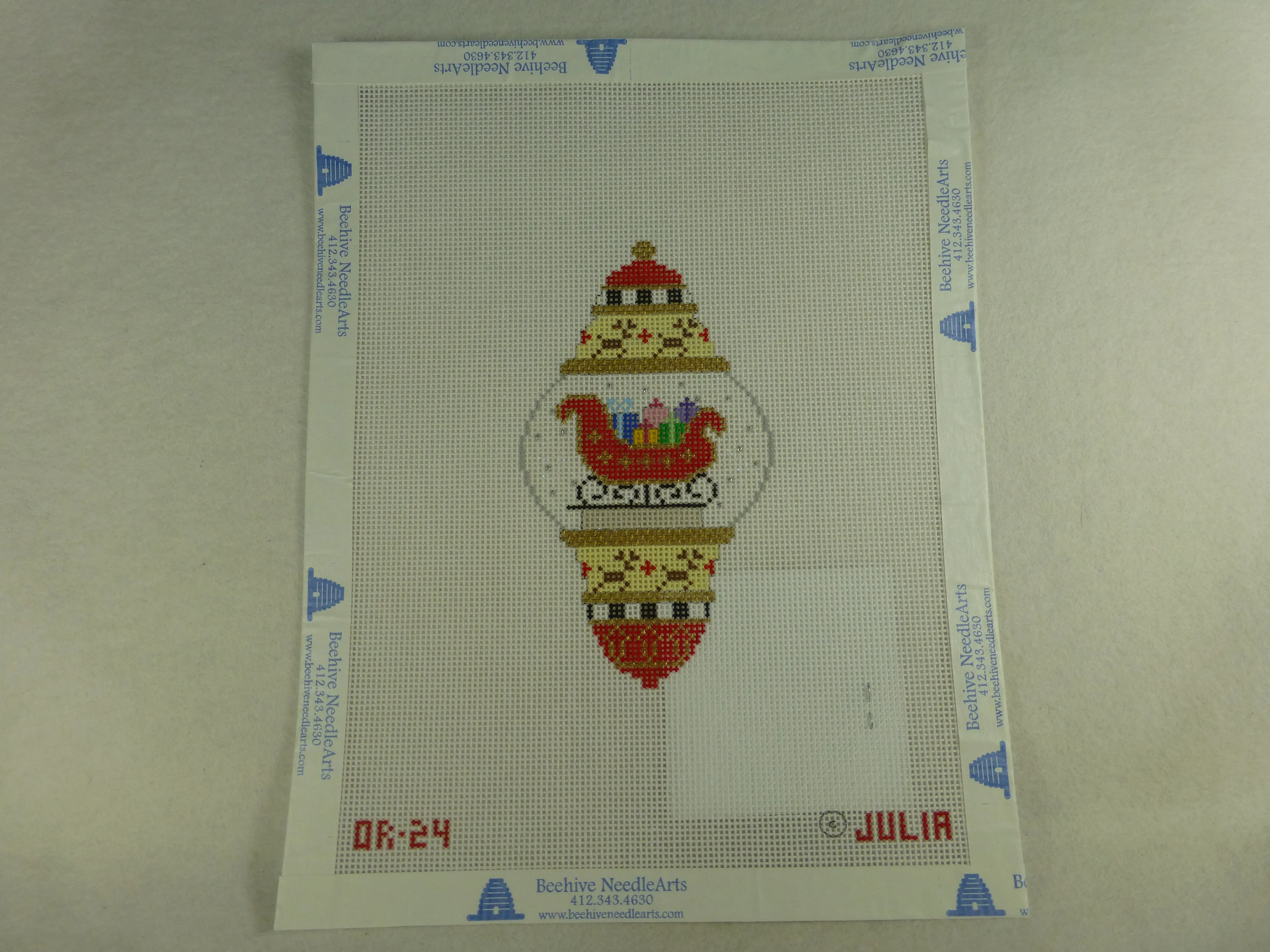 Julia's Needleworks OR24 Sleigh Ornament