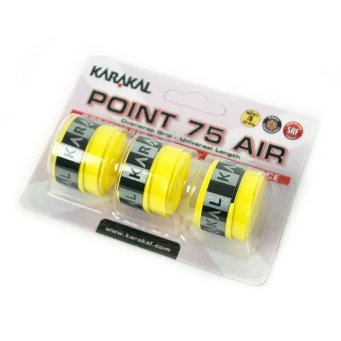 Karakal Point 75 Air Overwrap Grip 3 Pack - Various Colours