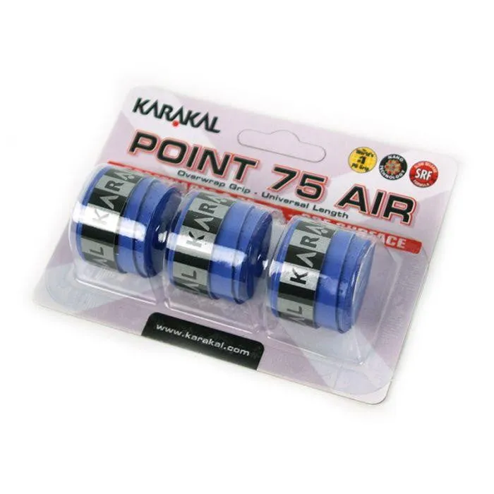Karakal Point 75 Air Overwrap Grip 3 Pack - Various Colours