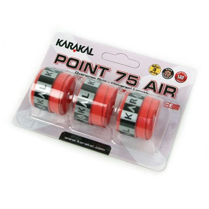 Karakal Point 75 Air Overwrap Grip 3 Pack - Various Colours