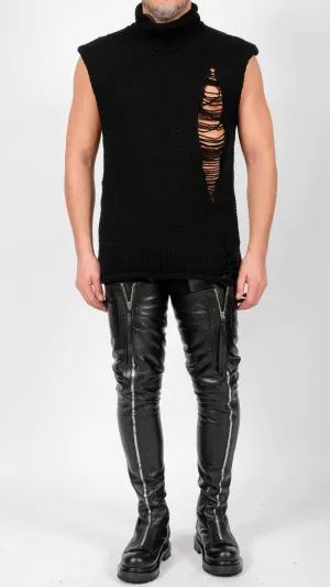 Knitted Sleeveless Turtleneck