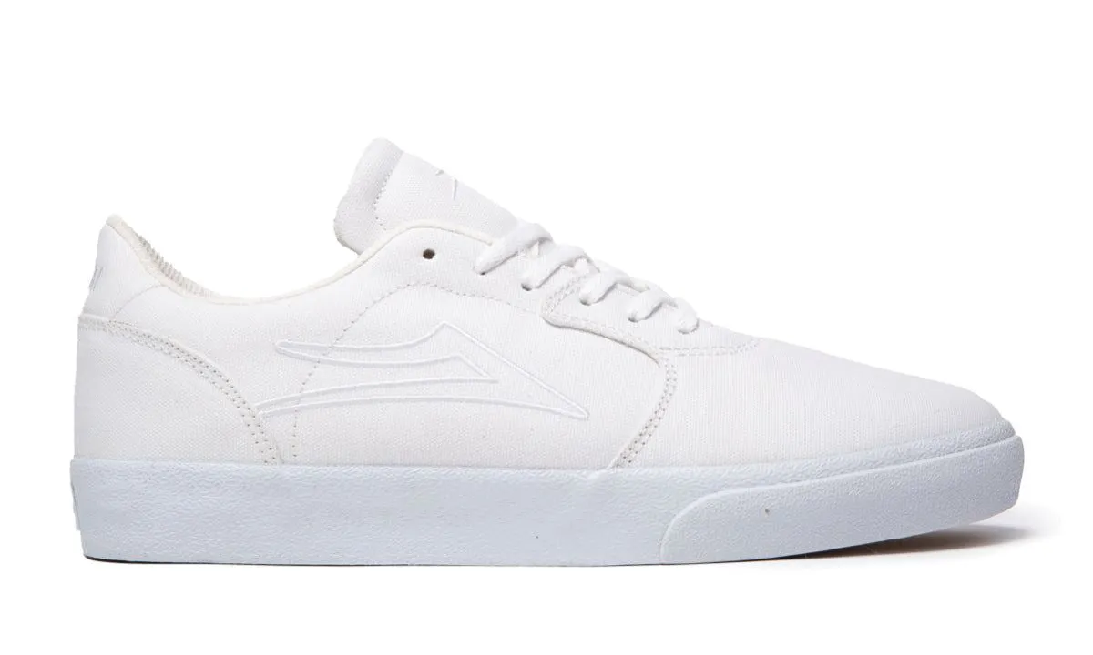 Lakai Cardiff Canvas Skate Shoes - White/White