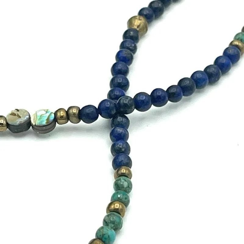 Lapis and Turquoise Gemstone Layered Necklace