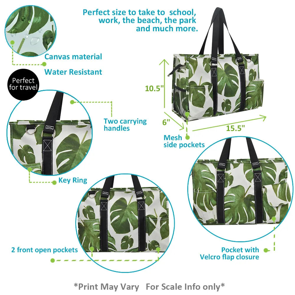 Leafy Delight NGIL Zippered Caddy Organizer Tote Bag