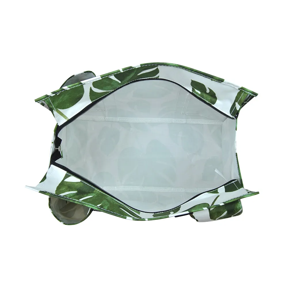 Leafy Delight NGIL Zippered Caddy Organizer Tote Bag