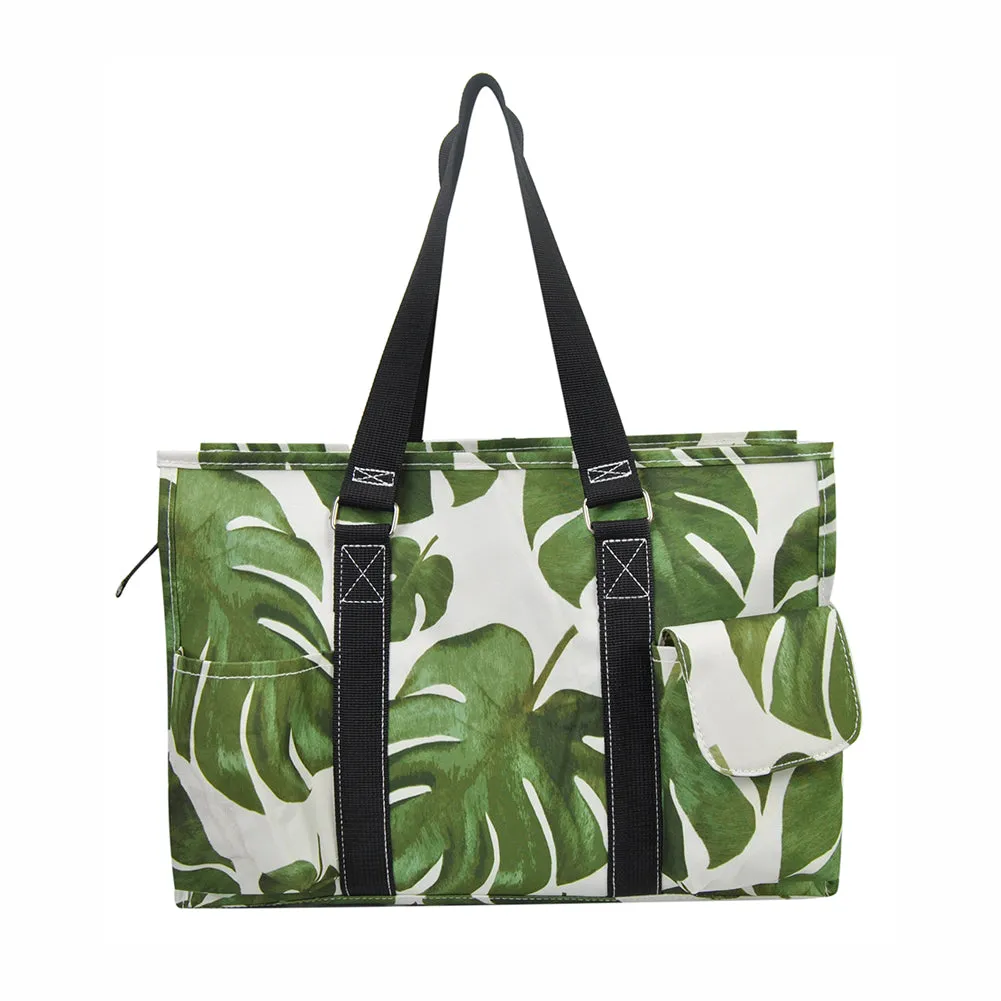 Leafy Delight NGIL Zippered Caddy Organizer Tote Bag