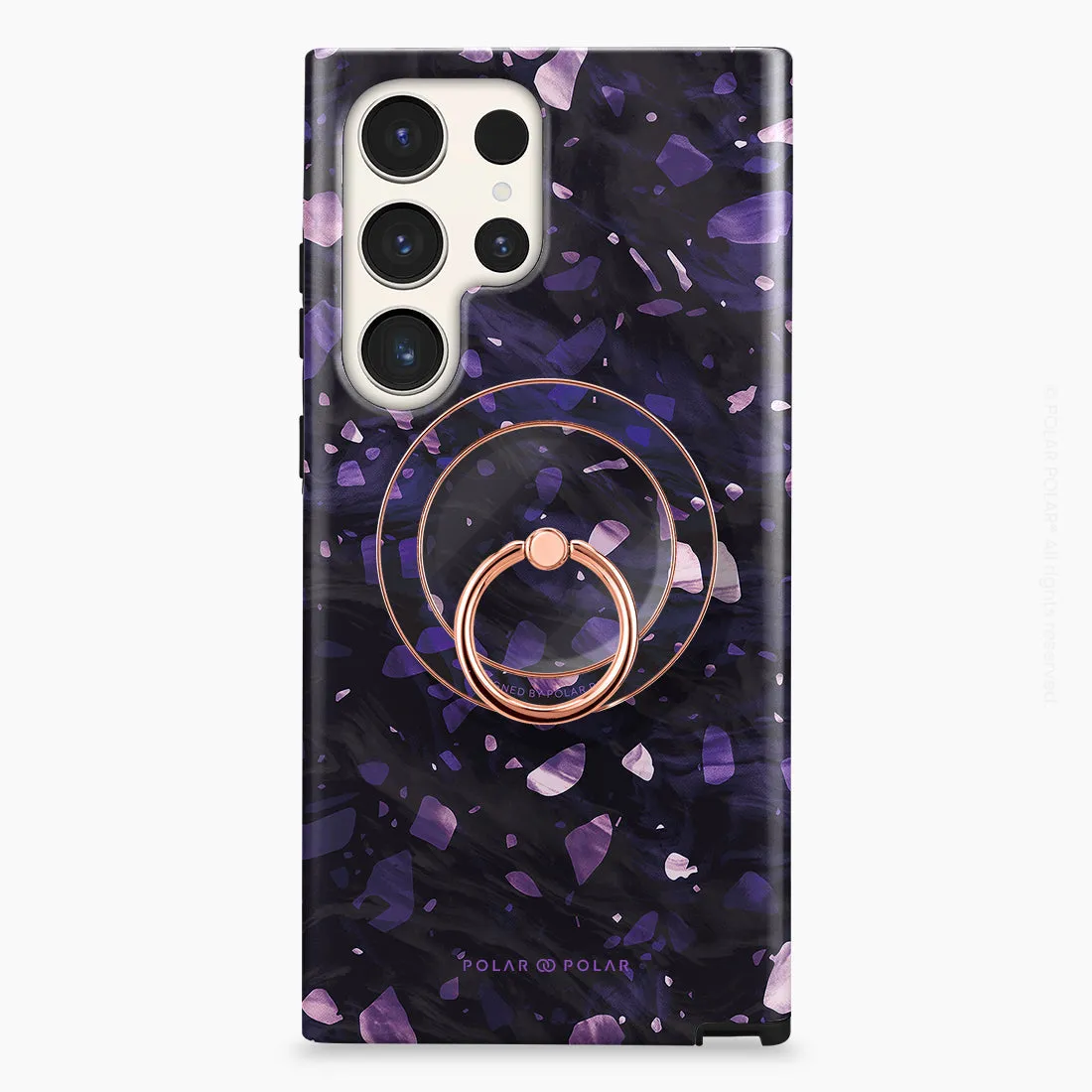Lilac Terrazzo Gem - Rose Gold MagSafe Phone Grip and Ring Holder Stand