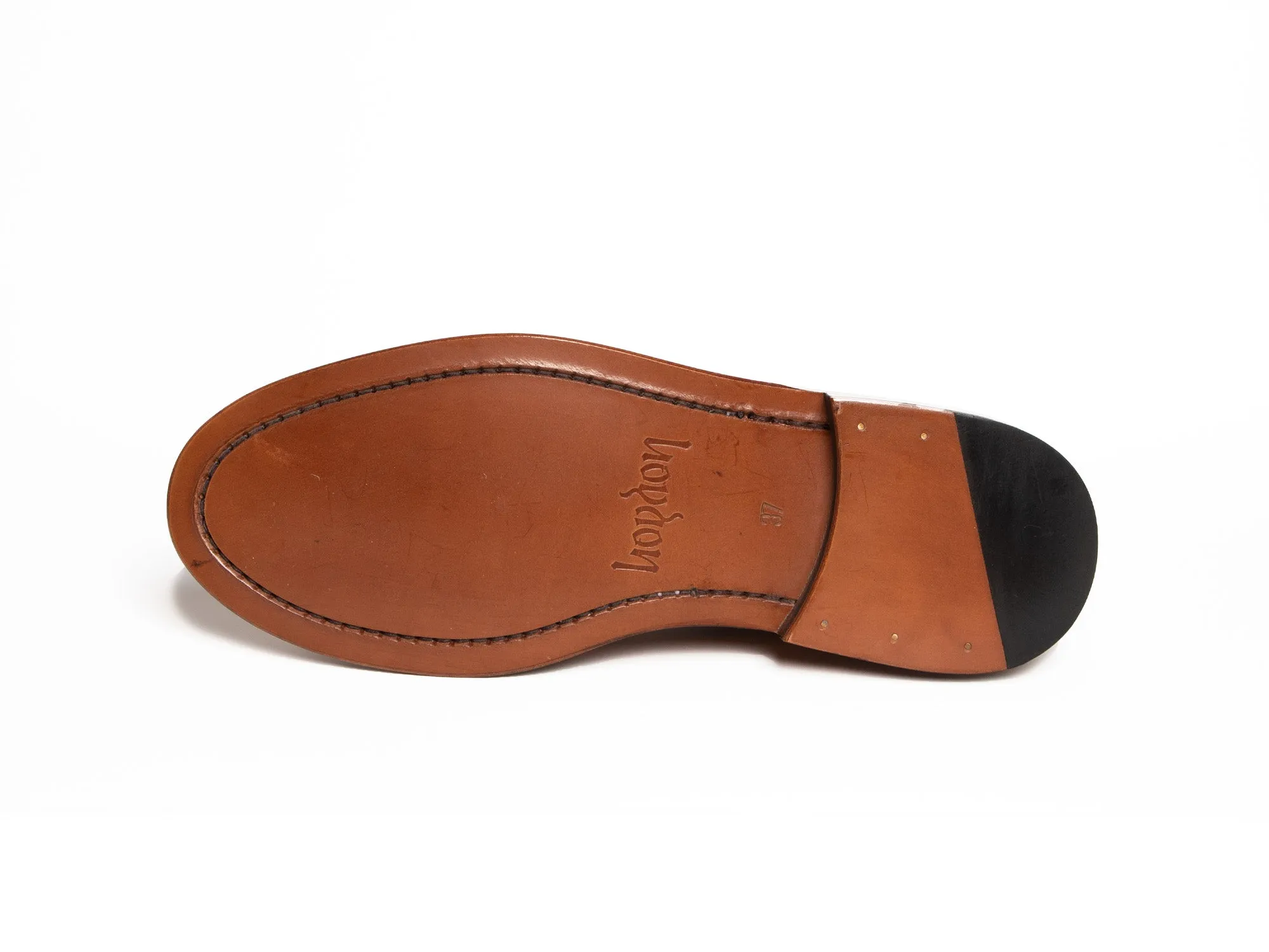 LILY - Black Penny Loafer with Studded Kiltie