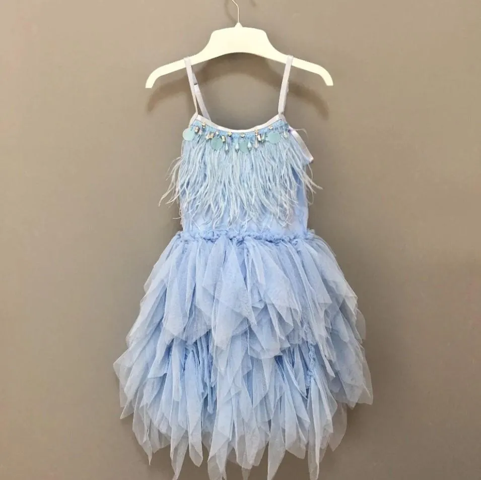 Little Princess Feathers And Ruffles Dress