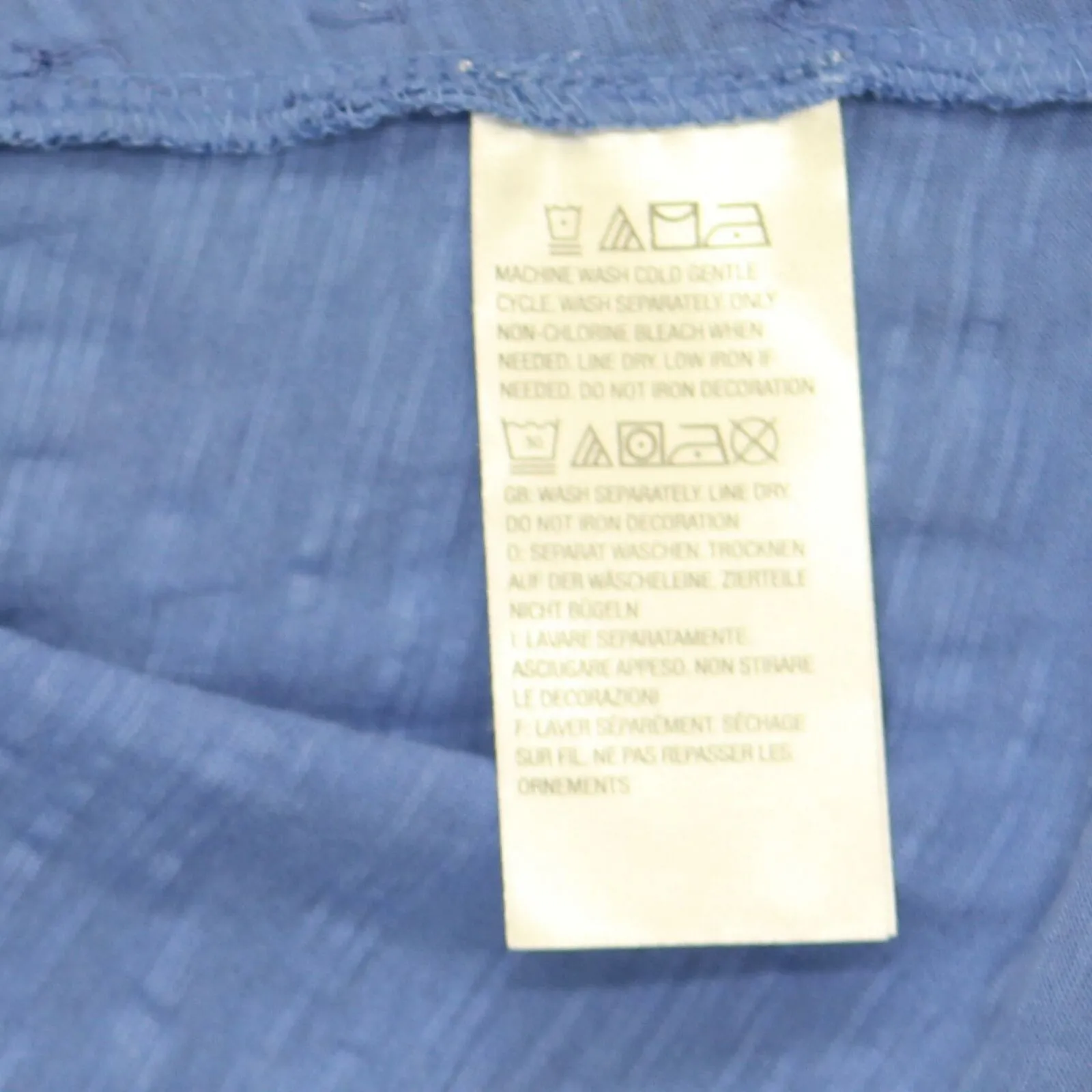 LOGO by Lori Goldstein Embellished Knit Tank Top with Chiffon Hem Blue Small