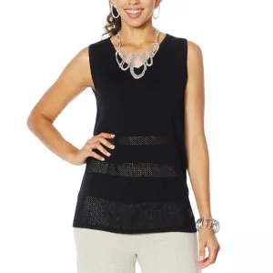 MarlaWynne Plus Size Mesh Stitch Tank Top Sweater