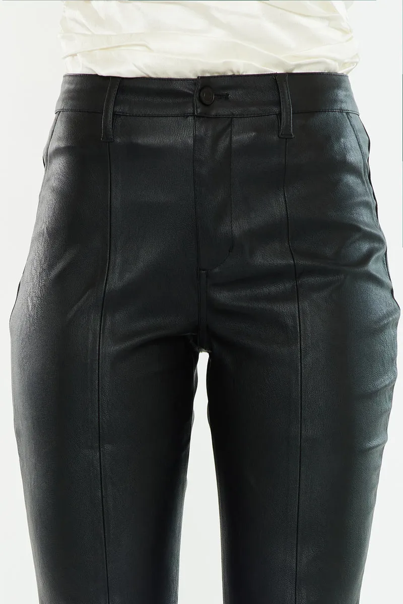 Mars High Rise Faux Leather Bootcut Jeans
