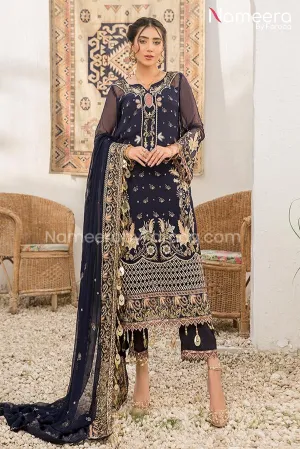 Maryum n Maria Blue Salwar Kameez Online 2021 #PF78