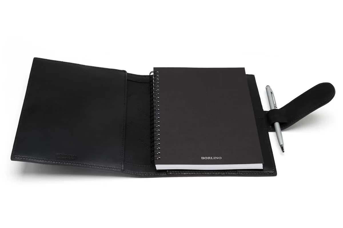 Medium Vachetta Strap Padfolio - Onyx Black