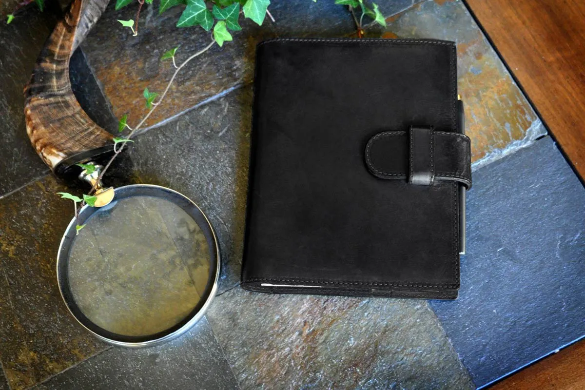 Medium Vachetta Strap Padfolio - Onyx Black