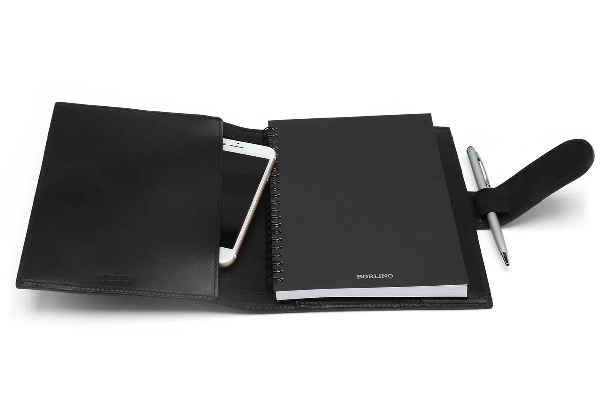 Medium Vachetta Strap Padfolio - Onyx Black
