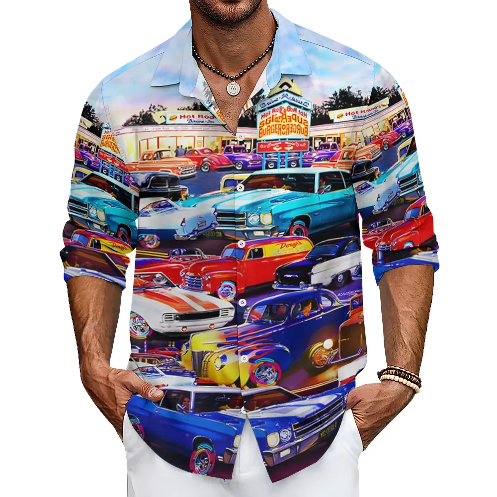 Men's Automotive Plus Size Long Sleeve Shirt