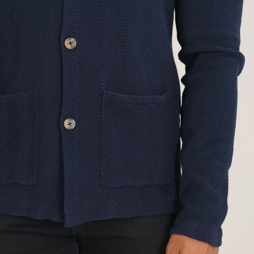 Mens Navy Sweater Blazer